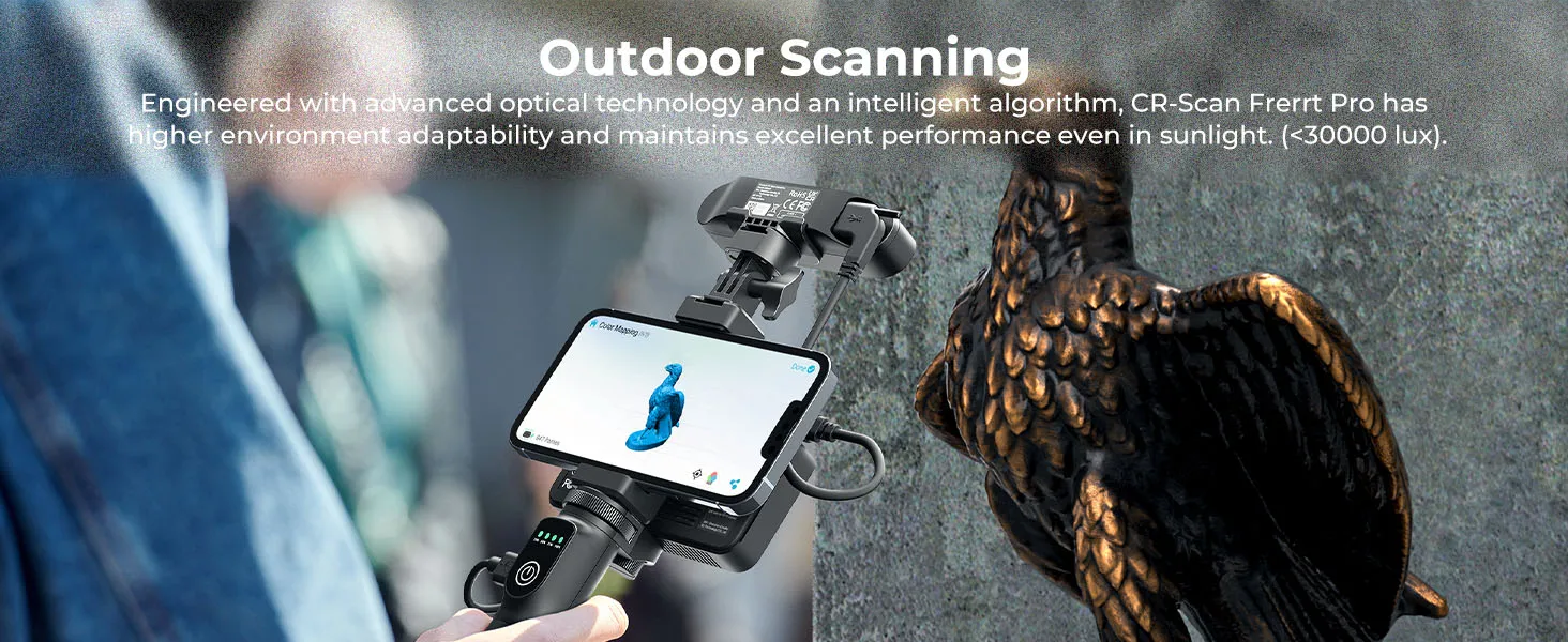 Creality 3D Scanner CR-Scan Ferret Pro for 3D Printing, Upgrade Handheld Scanner with Wireless Scanning Anti-Shake Tracking, Fast Full-Color Scan, 0.1mm Accuracy for iOS/Android Phone PC Win 10/11 14 3d scanner