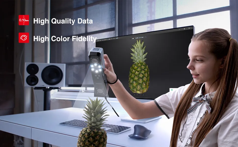 Shining 3D Einstar Handheld 3D Scanner with Detail-Oriented Enhancement Technology Support Scanning Hair and Body, Up to 14FPS Scanning Speed High Quality Collecting Data 3D Scanner for 3D Printer 5 High Quality Data