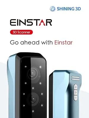 Shining 3D Einstar Handheld 3D Scanner with Detail-Oriented Enhancement Technology Support Scanning Hair and Body, Up to 14FPS Scanning Speed High Quality Collecting Data 3D Scanner for 3D Printer 3 Einstar