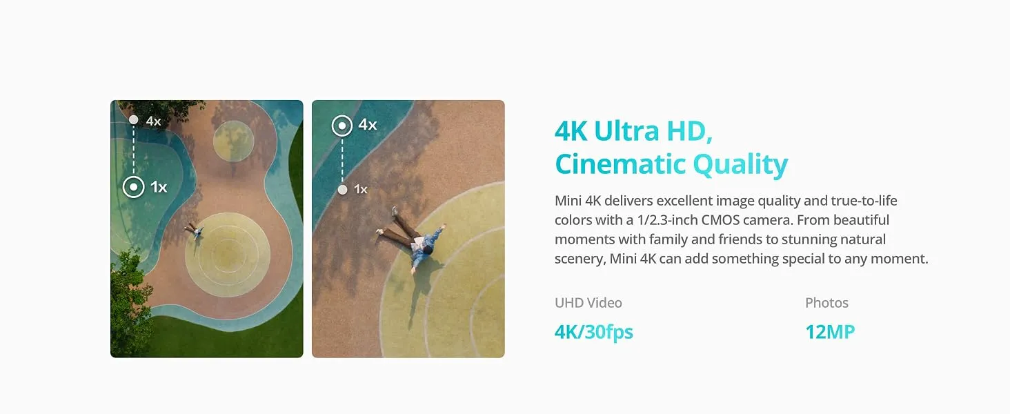 DJI Mini 4K, Drone with 4K UHD Camera for Adults, Under 249 g, 3-Axis Gimbal Stabilization, 10km Video Transmission, Auto Return, Wind Resistance, 1 Battery for 31-Min Max Flight Time 10 3