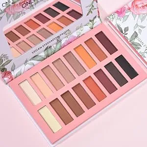Vegan Eyeshadow Palette, Nude Eyeshadow Palette, 16 Shades Organic Eyeshadow palette high pigmented eyeshadow palette Colorful Eyeshadow Palette Long Lasting Nude Eyeshadow Shimmer Palette 17 paletas de maquillaje shimmer plant extract bare minerals sombras no animal onlybetter makeup cheap