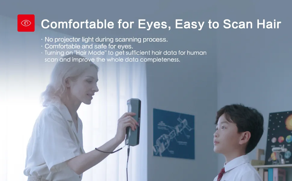 Shining 3D Einstar Handheld 3D Scanner with Detail-Oriented Enhancement Technology Support Scanning Hair and Body, Up to 14FPS Scanning Speed High Quality Collecting Data 3D Scanner for 3D Printer 7 Comfortable for eyes, Easy to scan Hair