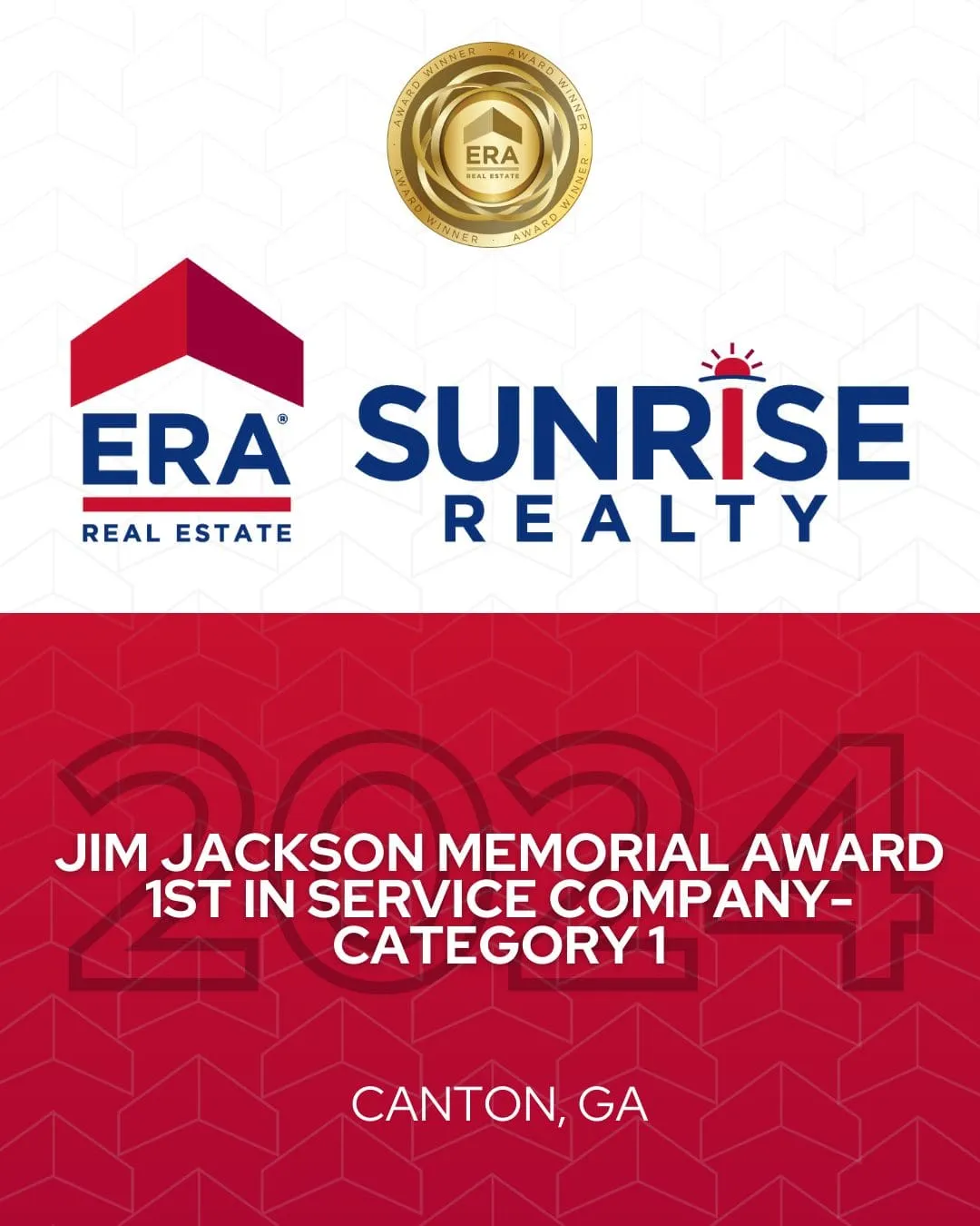 ERA Sunrise Jim Jackson memorial win real estate excellence awards displayed at ERA Sunrise Realty office