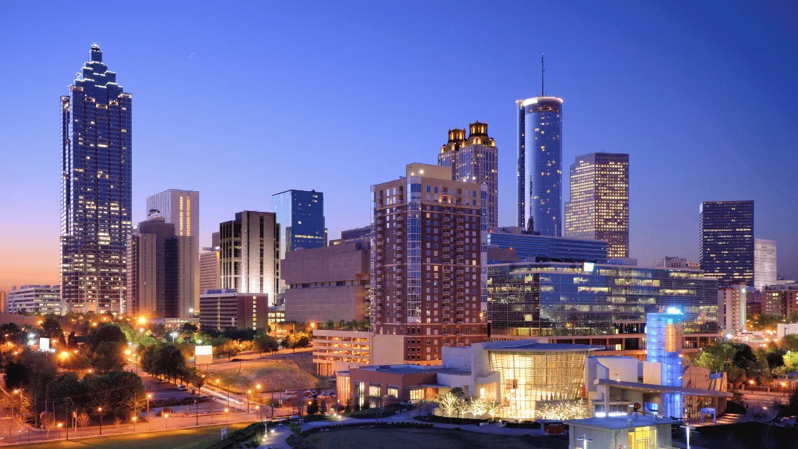 Atlanta travel skyline with stunning midtown views