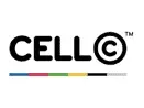 Cell C logo featuring the text "CELL" in black and a stylized letter "C" enclosed in a circle, with a multicolored line underneath.