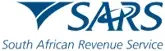 Logo of the South African Revenue Service (SARS) with blue text and a stylized wing symbol.