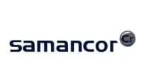 Samancor logo with the word "samancor" in blue lowercase letters and a stylized "Cr" in a circular design on the right.