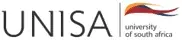 UNISA logo with text "University of South Africa" next to a wavy, multicolored design.