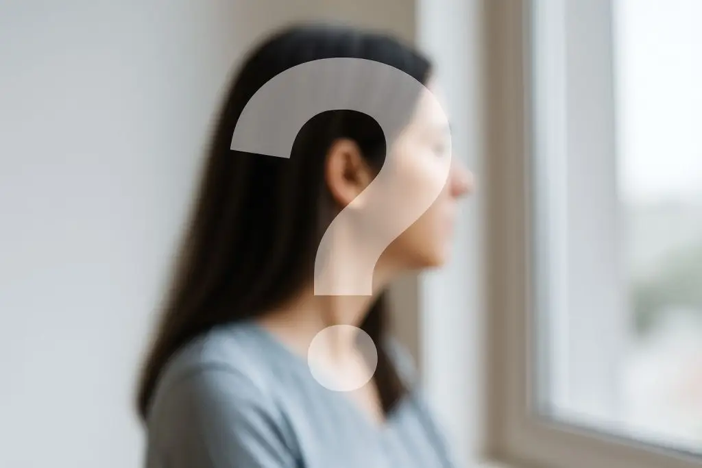 A woman gazes thoughtfully out a window, reflecting on living life intentionally.