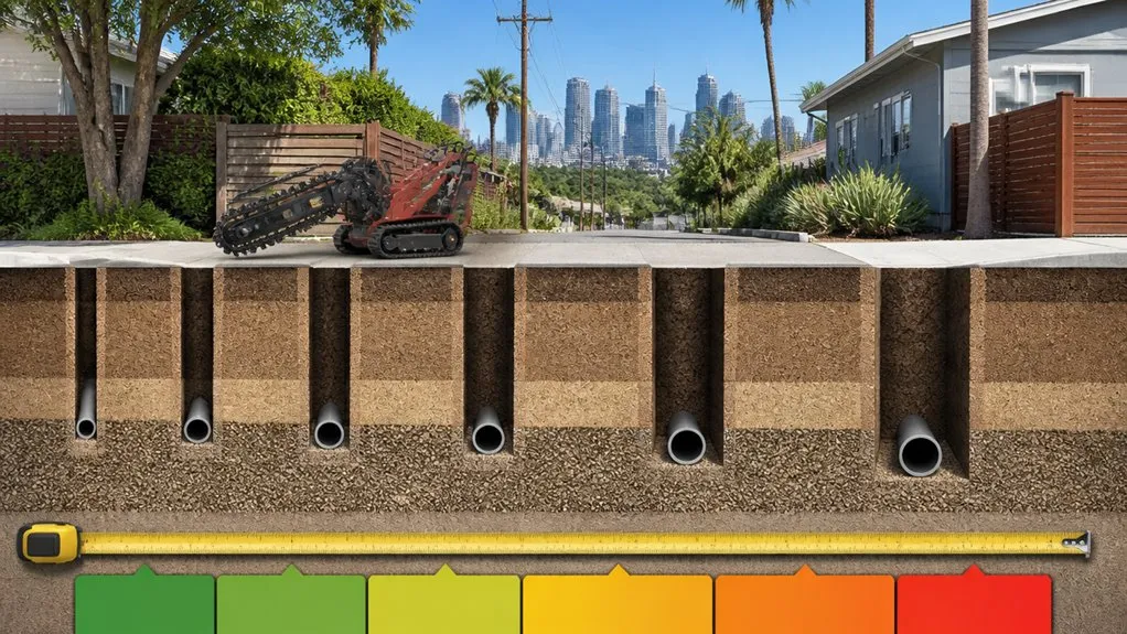 water line trenching costs