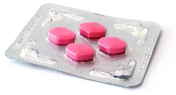 En karta med Lovegra 100mg, ett kosttillskott för ökad sexuell njutning och stimulans hos kvinnor.