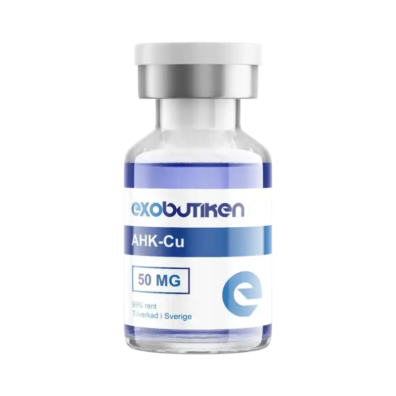 AHK-Cu 50mg kopparpeptid i vial – blått pulver för forskning inom hårväxt, hud och anti-aging