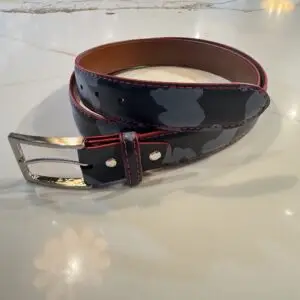 FKC Italian Leather Belt (Camo Blue)
