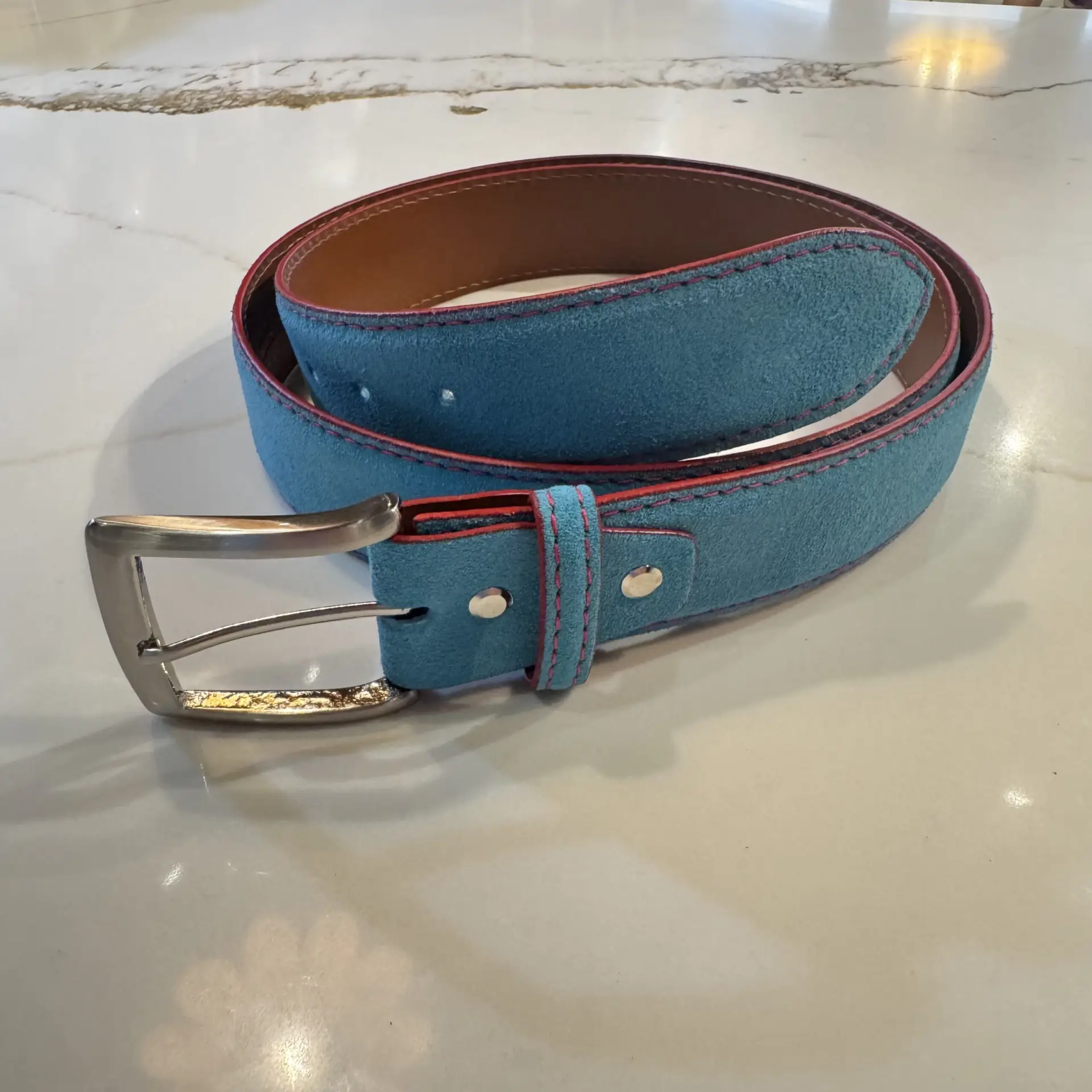 FKC Suede Belt (Sky Blue)