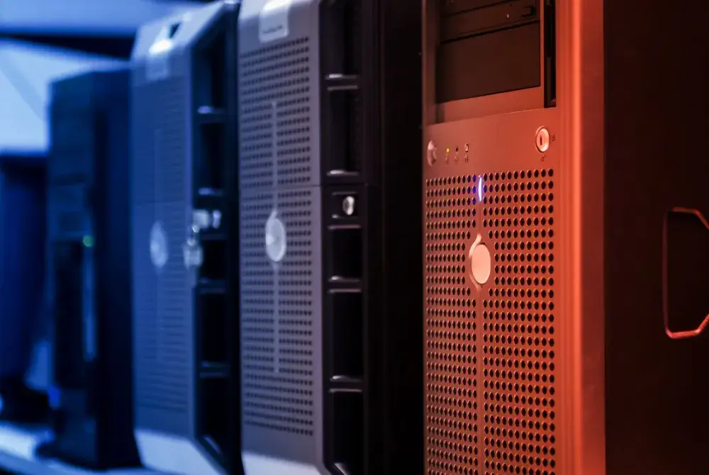 Small business server and network equipment room setup in Dubai office