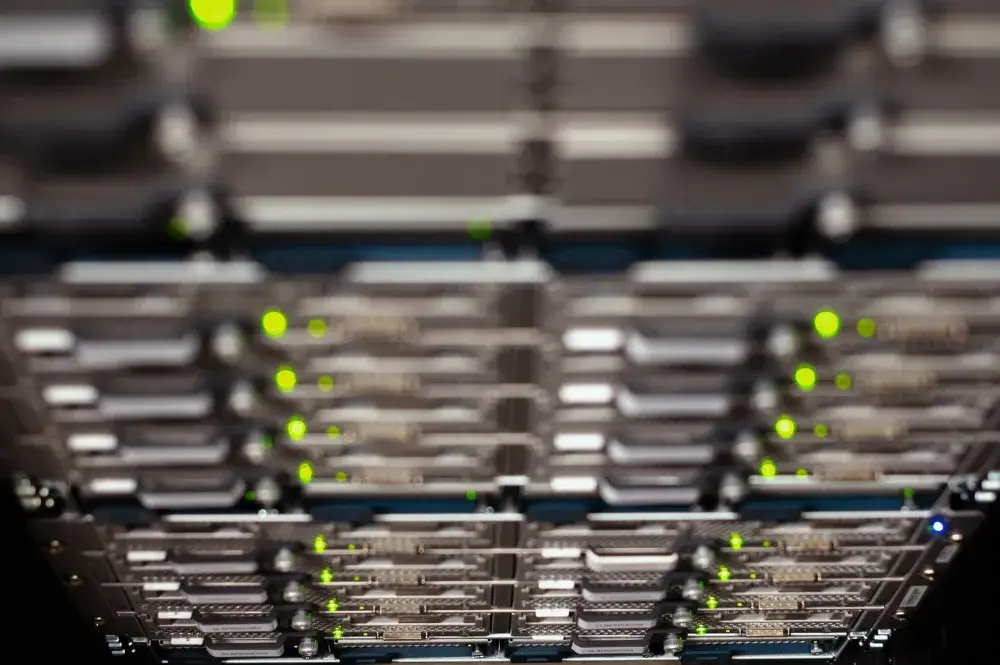 IT engineer configuring a Synology NAS device during a Discovery Gardens office setup