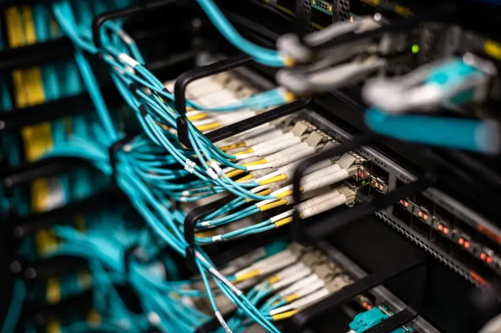 Network switch and NAS device installed in a small Dubai business office setup