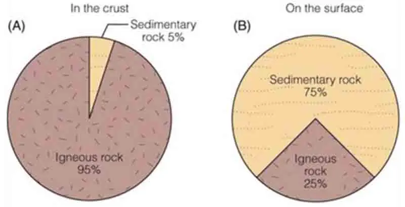 Relative Abundance Sedimentary & Igneous Rocks