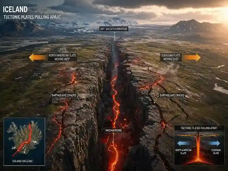 Iceland tectonic plates pulling apart