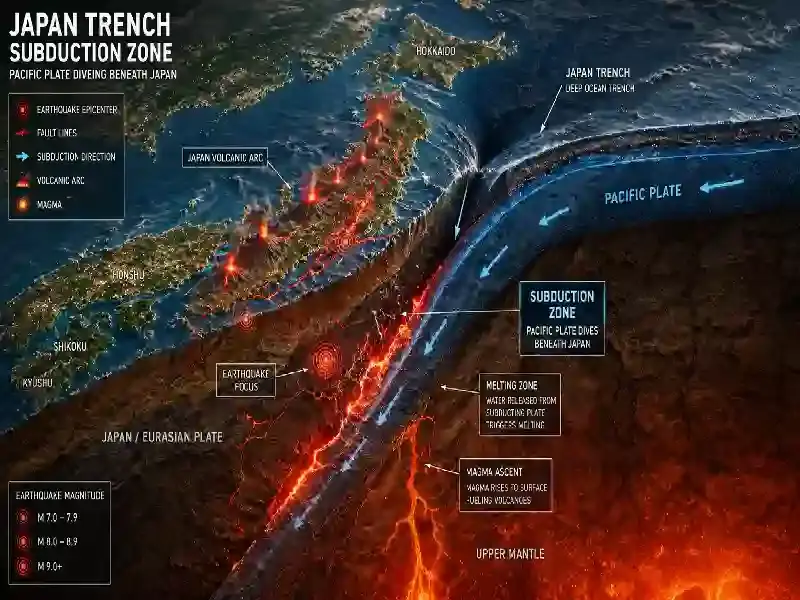 Japan trench subduction zone