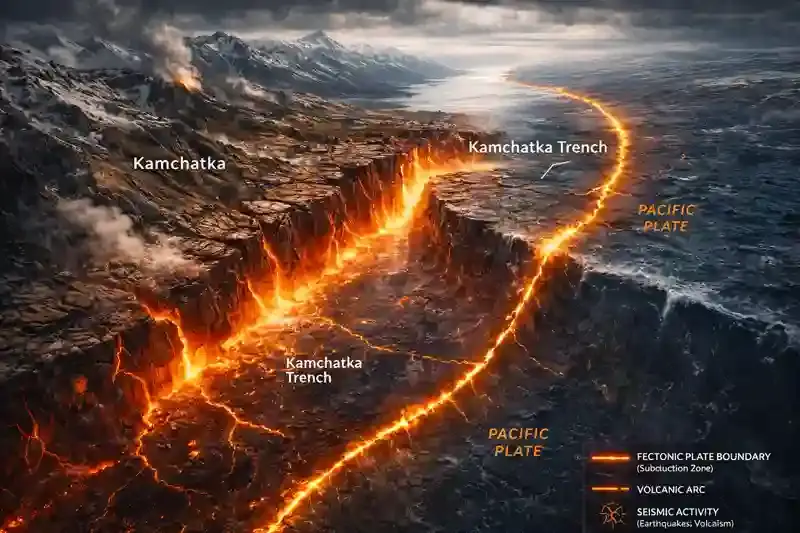 Kamchatka peninsula tectonic subduction zone