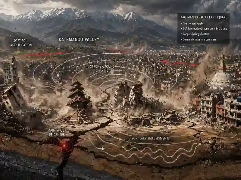 Kathmandu valley earthquake shaking