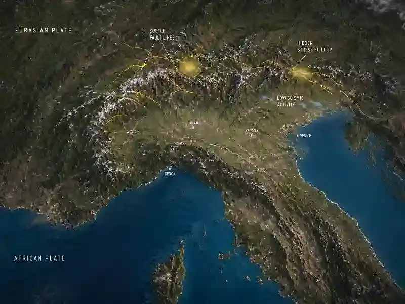 Northern Italy subtle fault lines