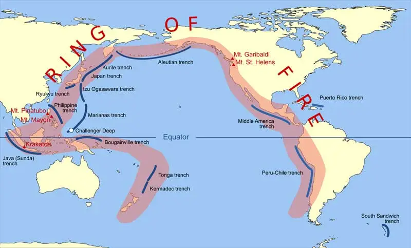 Pacific Ring of Fire Map
