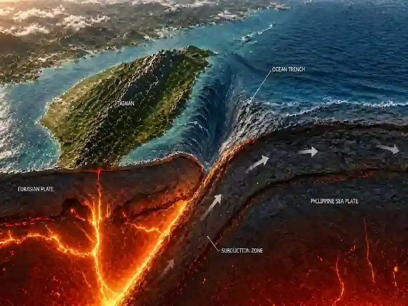 Taiwan offshore subduction zone