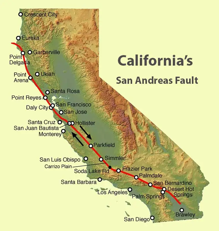 San Andreas Fault Map