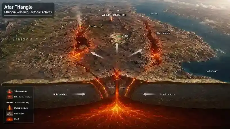 Afar Triangle Ethiopia volcanic tectonic activity