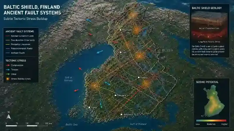 Baltic Shield Finland ancient fault systems