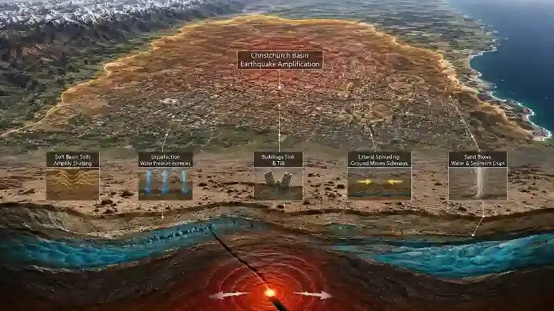 Christchurch basin earthquake amplification