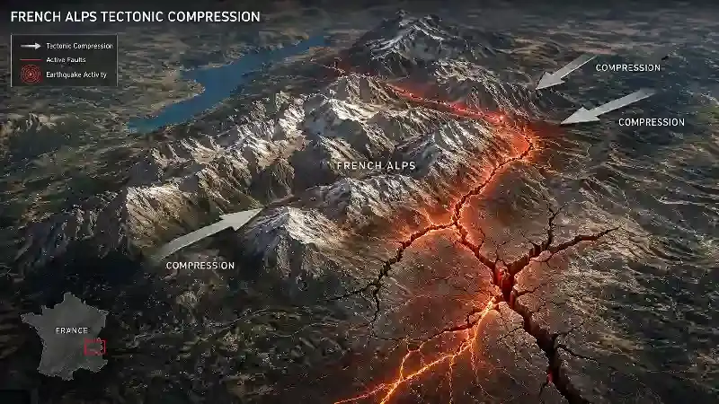 French Alps tectonic compression