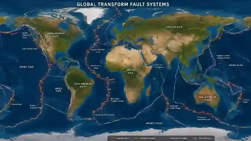 Global transform fault systems