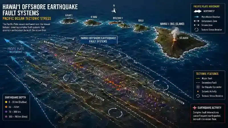 Hawaii offshore earthquake fault systems