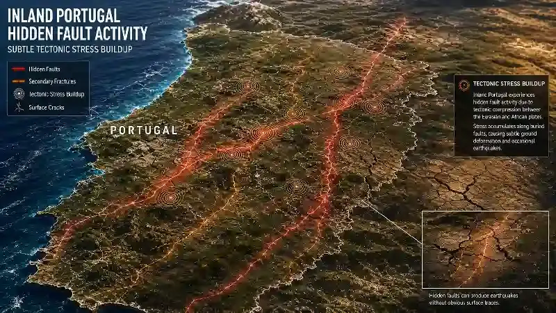 Inland Portugal hidden fault activity
