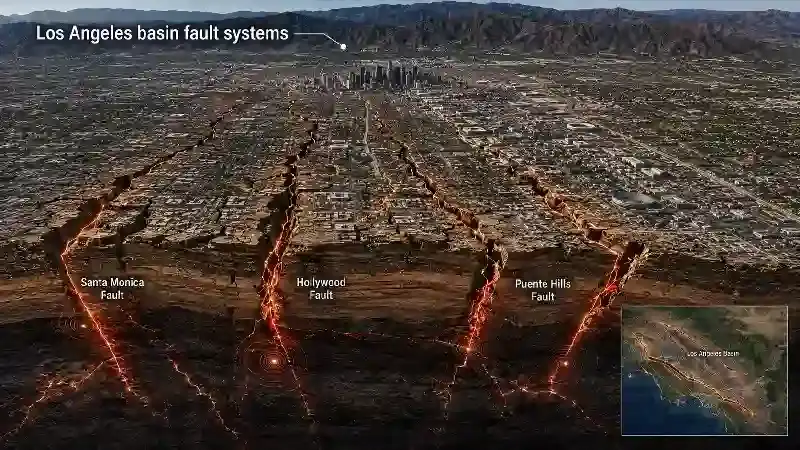 Los Angeles basin fault systems