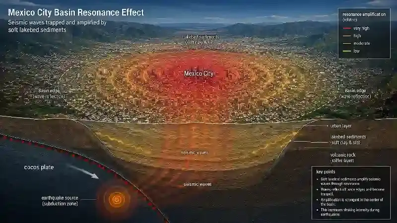 Mexico City basin resonance effect
