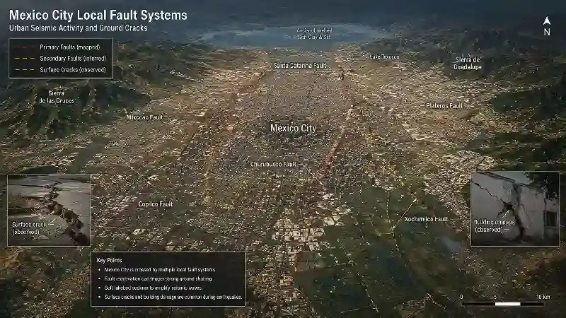 Mexico City local fault systems