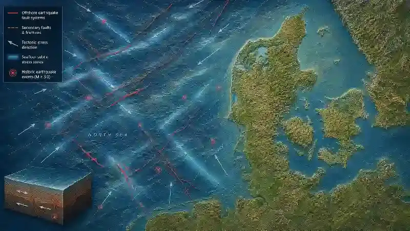 North Sea offshore Denmark earthquake fault systems