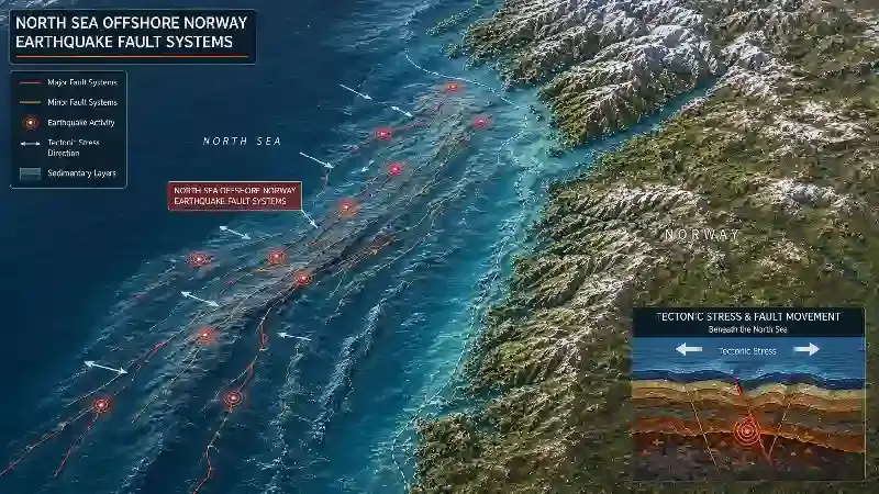 North Sea offshore Norway earthquake fault systems