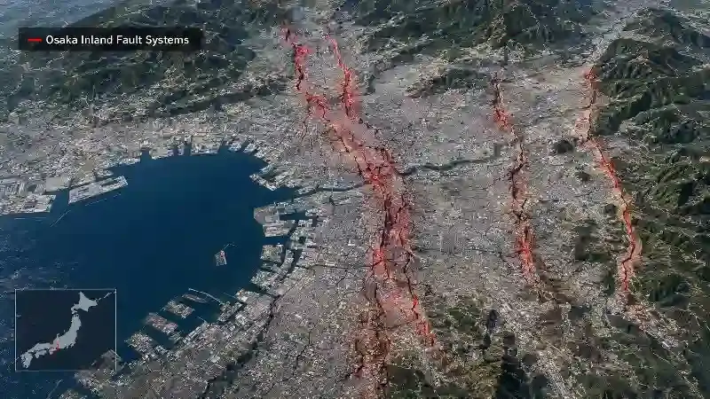 Osaka inland fault systems