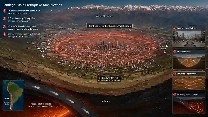 Santiago basin earthquake amplification