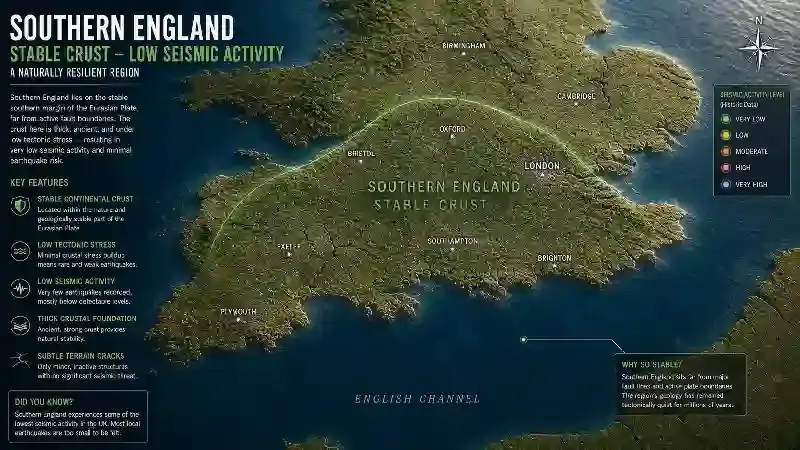 Southern England stable crust