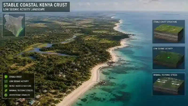 Stable coastal Kenya crust