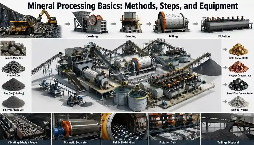 Mineral Processing Basics Methods, Steps, and Equipment