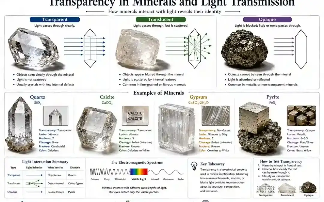 Transparency in minerals and light transmission