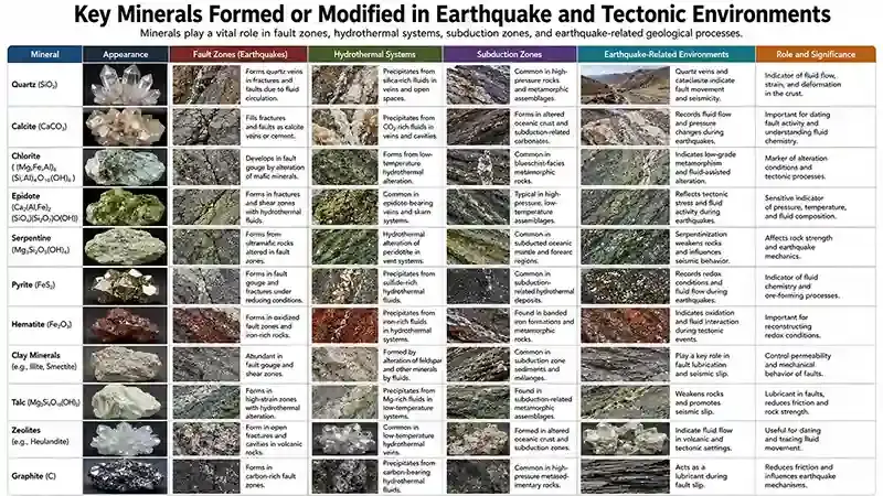 Common Minerals Associated with Earthquakes