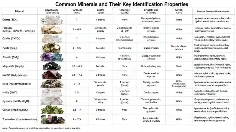 Common Minerals Studied in Mineralogy